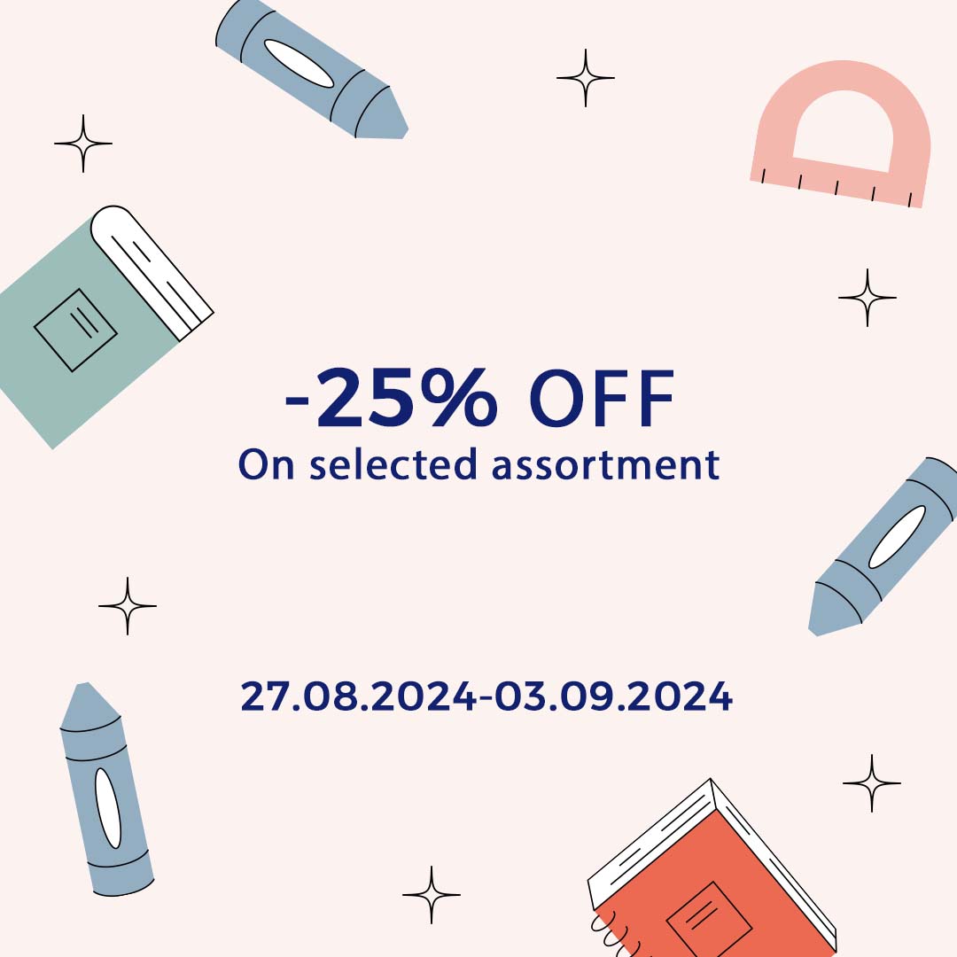 Happy september 1! -25% OFF on selected assortment Happy september 1! -25% OFF on selected assortment