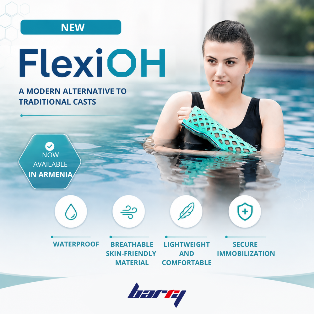 FlexiOH® is a next-generation orthopedic immobilizer and a modern alternative to plaster. Lightweight, breathable and washable, it provides reliable limb fixation.