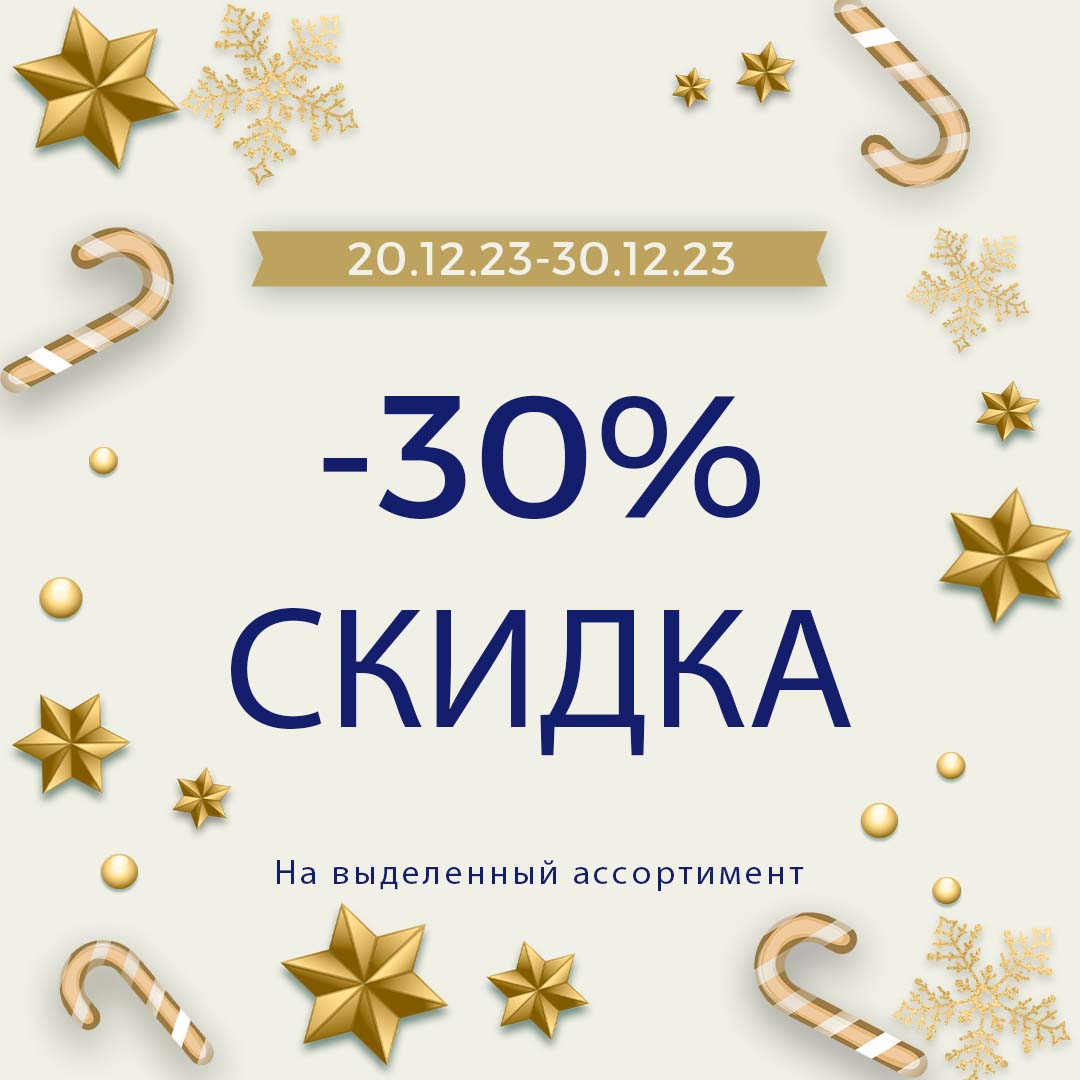 30% скидка в связи с Новым Годом