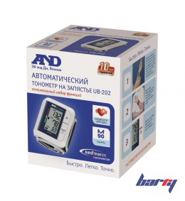 Тонометр на запястье, автоматический A&D UB-202