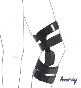 Ортез на коленный сустав с двумя металлическими шинами и регулируемыми шарнирами Barry K-02 (Левый,  S)