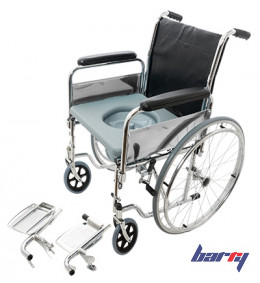 Кресло-коляска инвалидная с туалетным устройством, складная Barry W5